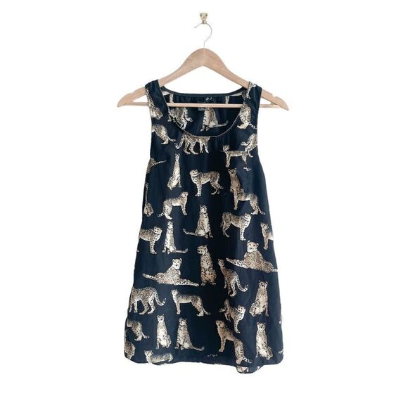 Forever 21 Sleeveless Leopard Tank Black Women's S Lightweight - Picture 1 of 7